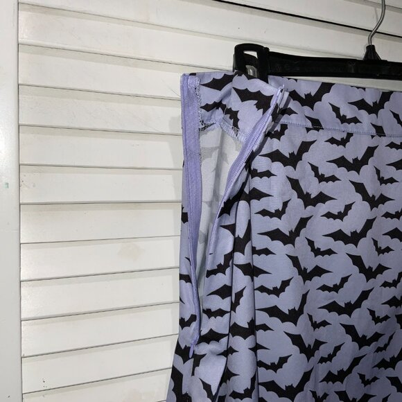 Romwe Purple A-Line Skirt with Bat Print - Picture 4 of 5